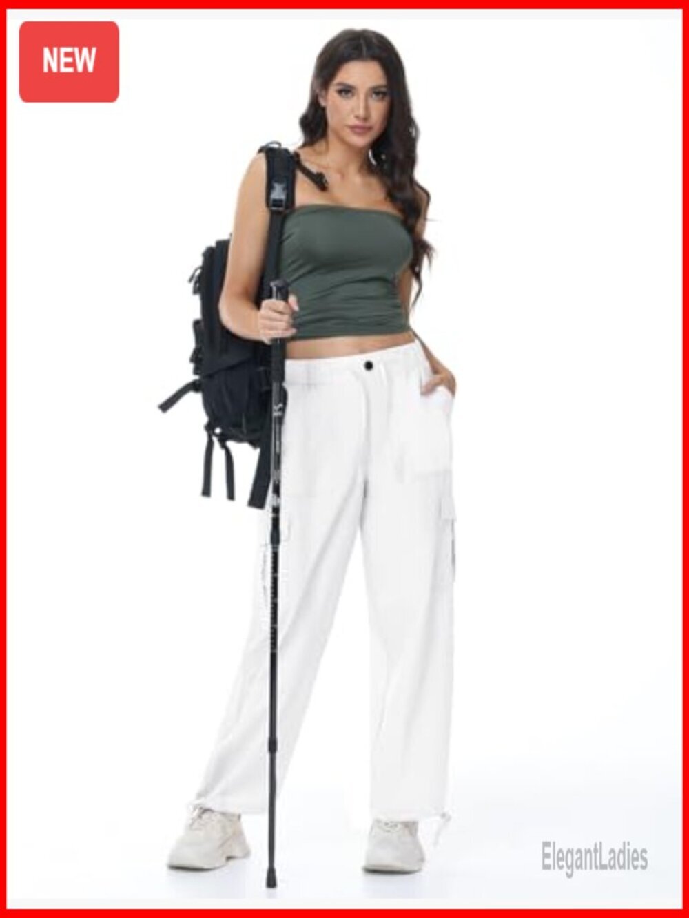 Lightweight Cargo Joggers with Drawstring Waist, Quick-Dry Nylon Pants - Picture 4 of 7